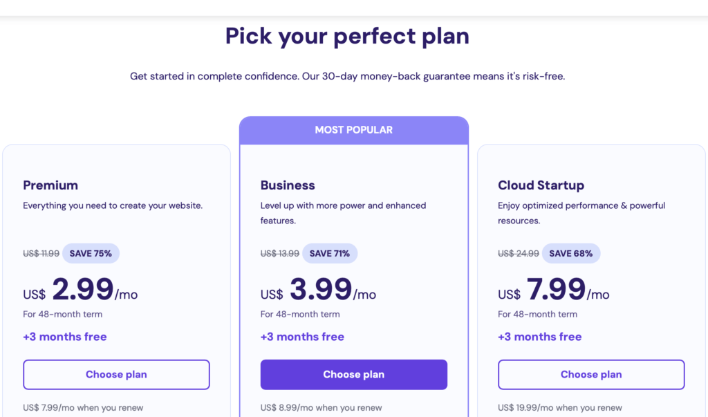 Hostinger Pricing